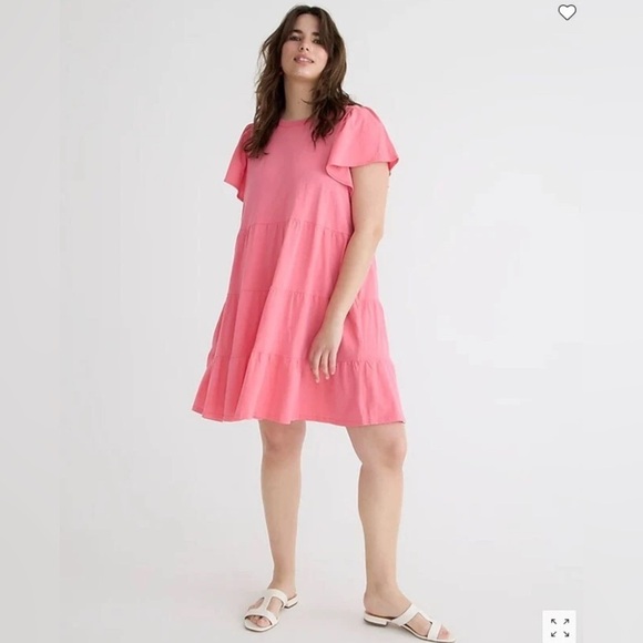 J.Crew Mini Tiered Dress Sz M Pink Cotton size M - Picture 1 of 8